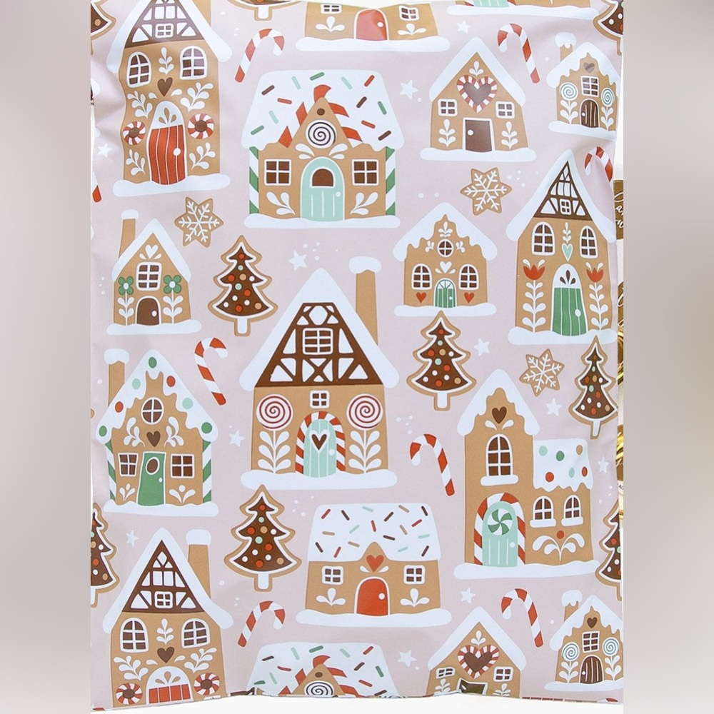 25 gingerbread Christmas poly mailers